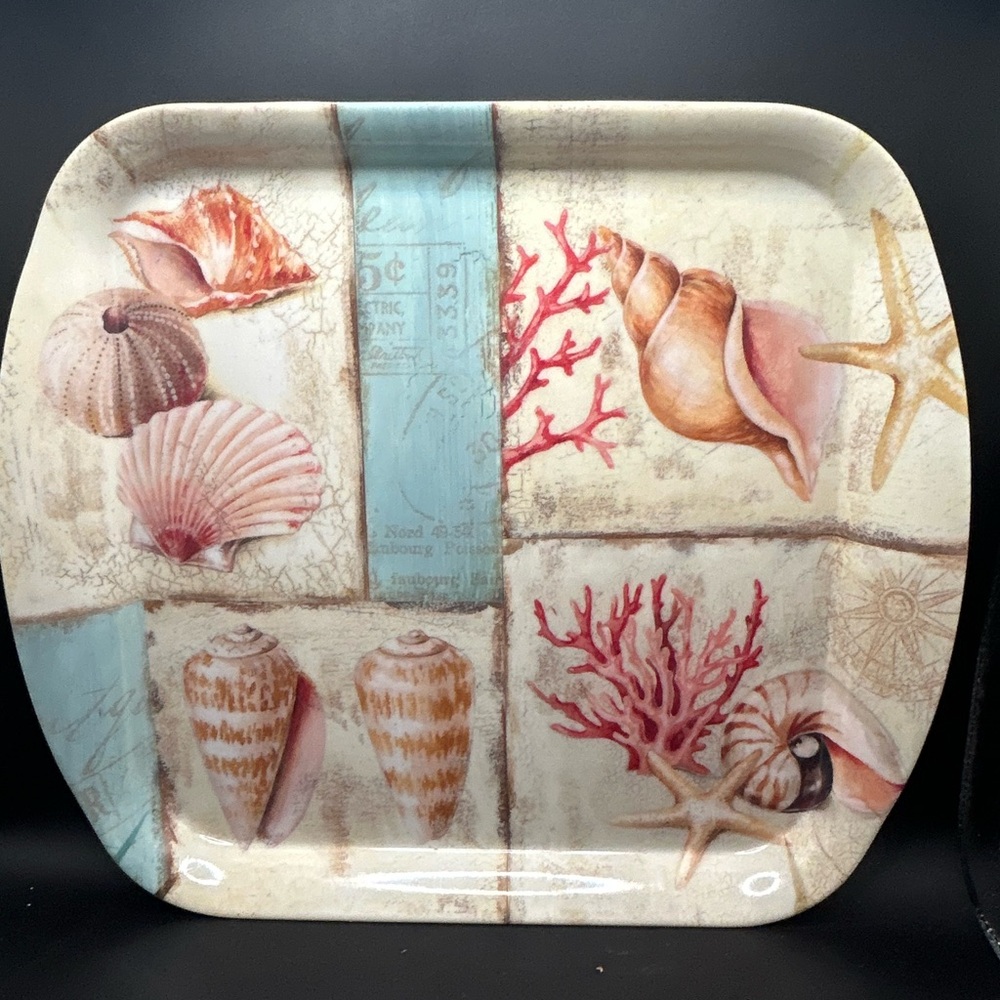 Home Goods Seashell and Coral Square Platter